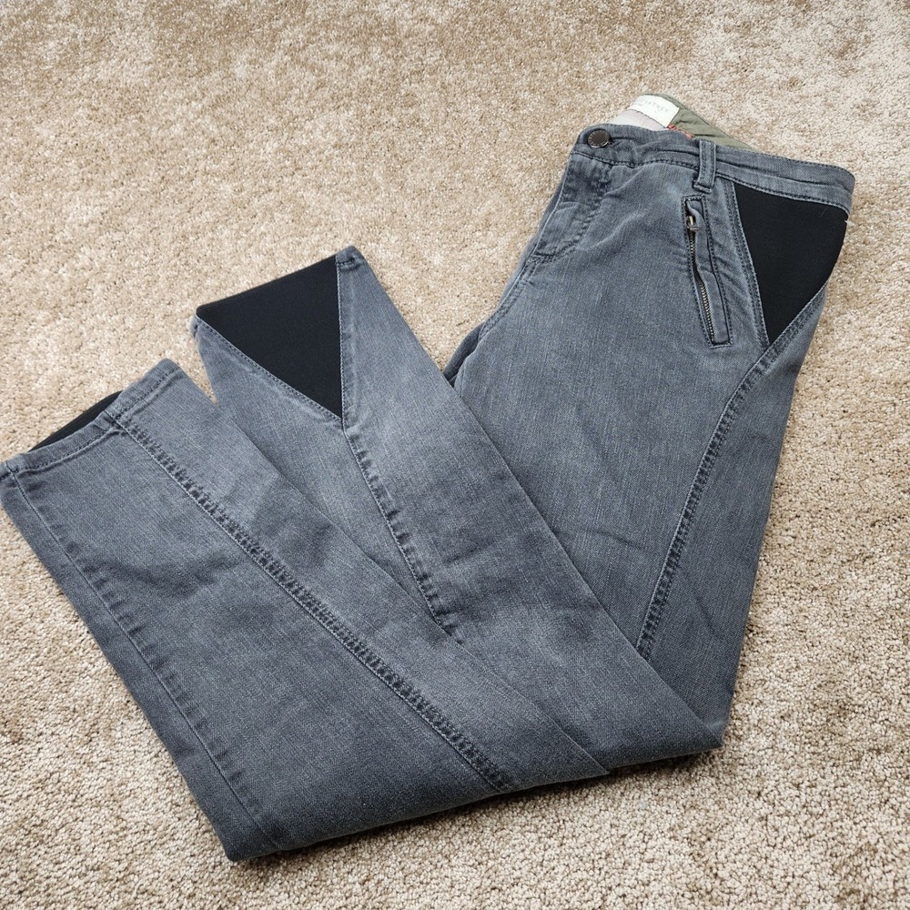 Stella McCartney Grey Split Hem Denim Pants Side Stretch Panels Size 30 Italy